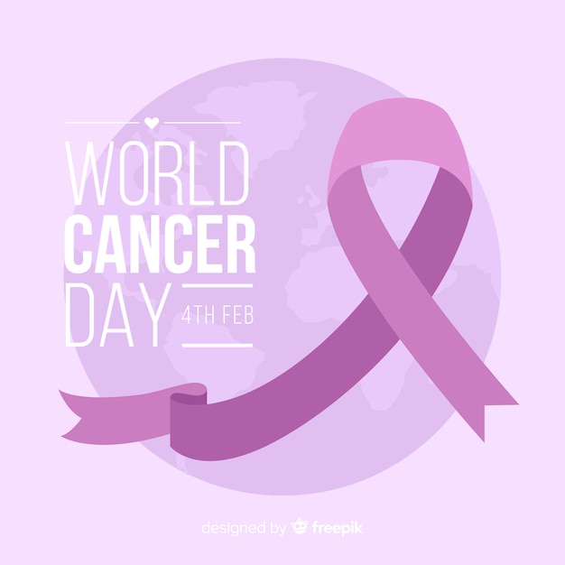 Flat world cancer day background