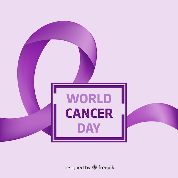 Flat world cancer day background