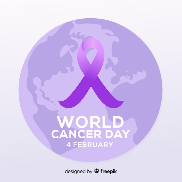 Free vector flat world cancer day background