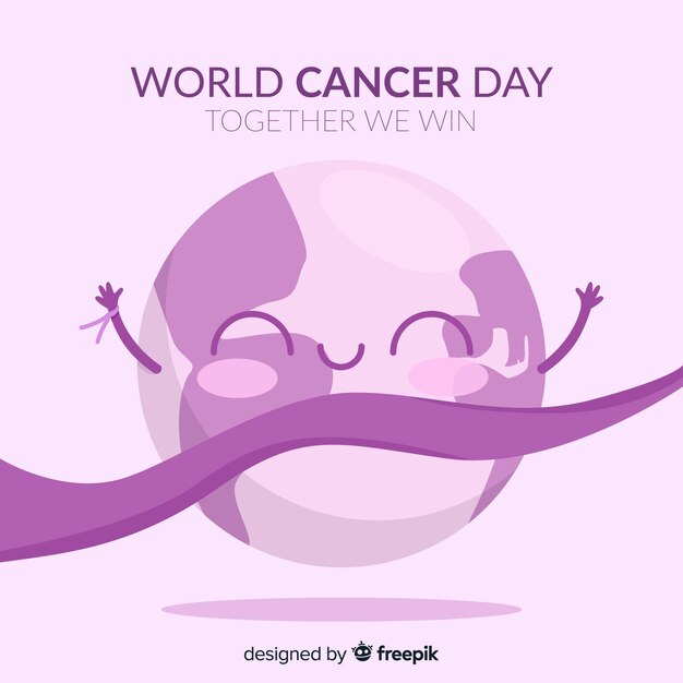 Flat world cancer day background