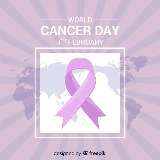 Flat world cancer day background