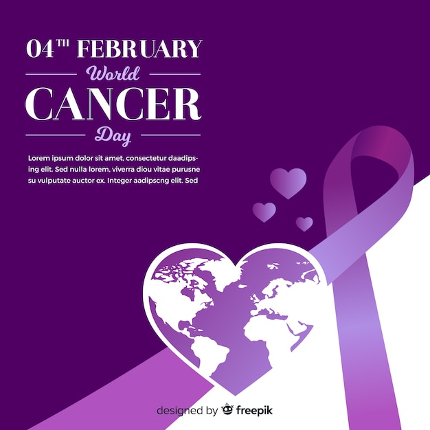 Free vector flat world cancer day background