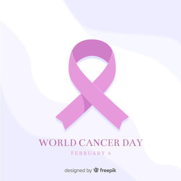 Flat world cancer day background