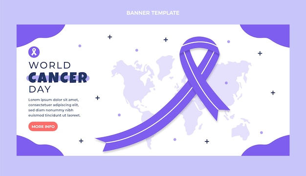 Free Vector flat world cancer day sale horizontal banner