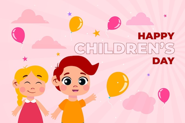 Free Vector flat world children's day background