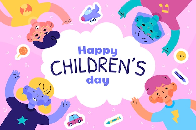 Flat world children's day background