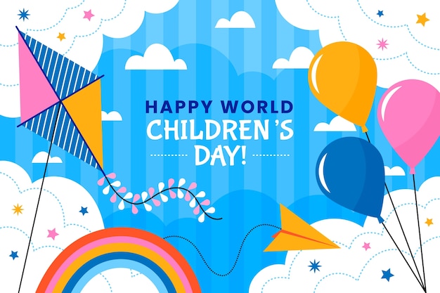 Flat world children's day background