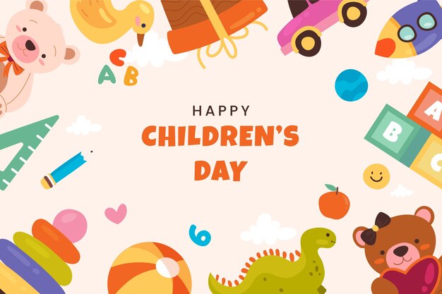 Flat world children's day background