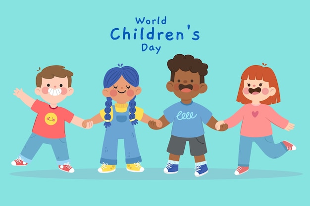 Flat world children's day background