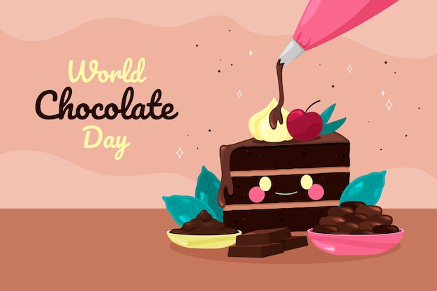 Free vector flat world chocolate day background