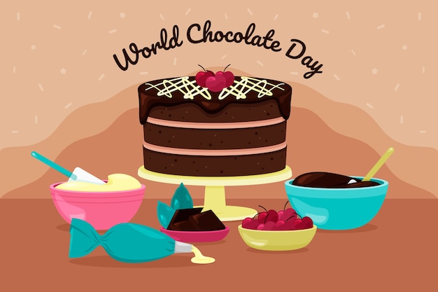 Flat world chocolate day background