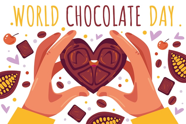 Free Vector flat world chocolate day background