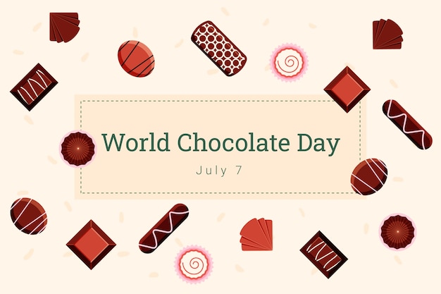 Free Vector flat world chocolate day background