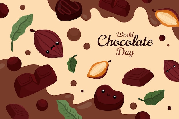 Free Vector flat world chocolate day background