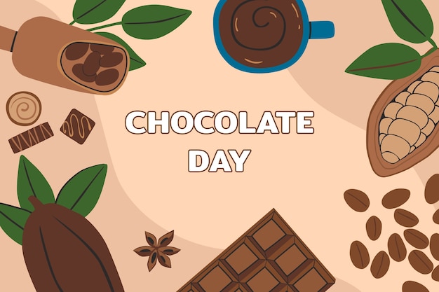 Free Vector flat world chocolate day background