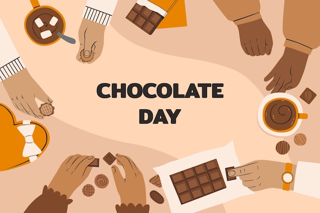 Free Vector flat world chocolate day background