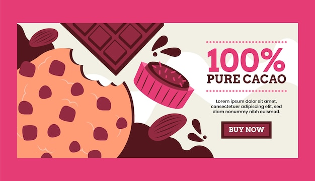 Flat world chocolate day banner