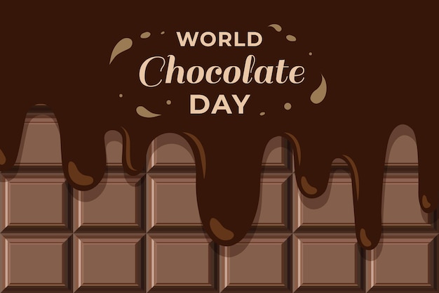 Flat world chocolate day illustration