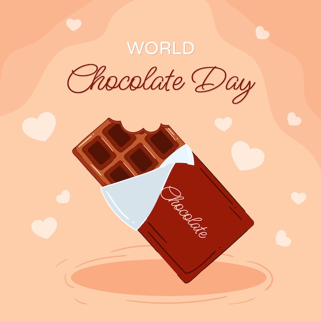 Free vector flat world chocolate day illustration