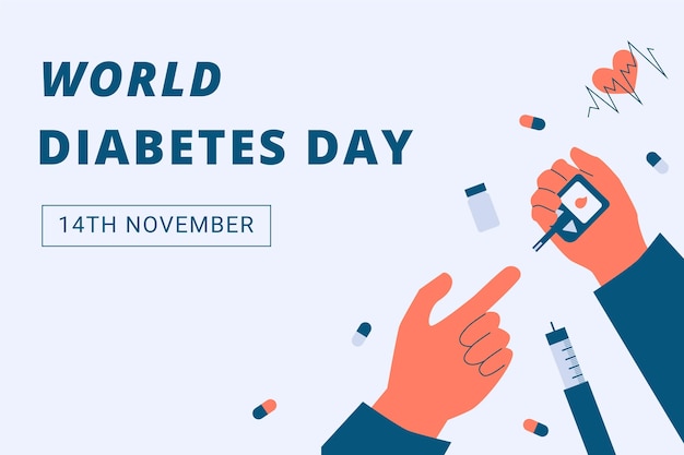 Free Vector flat world diabetes day background