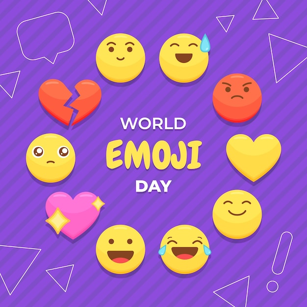 Free Vector flat world emoji day illustration