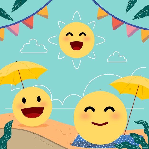 Free vector flat world emoji day illustration