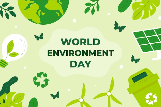 Flat world environment day background