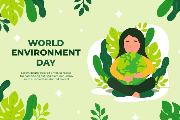 Flat world environment day background