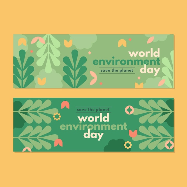 Free Vector flat world environment day banner template