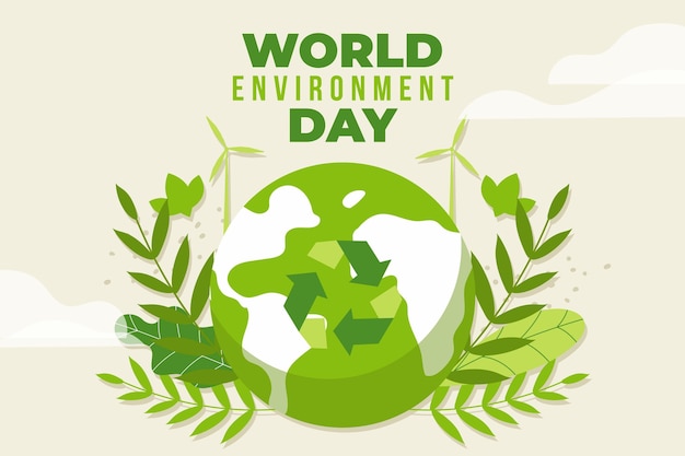 Flat world environment day illustration