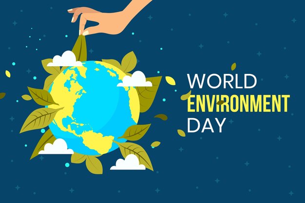 Flat world environment day illustration