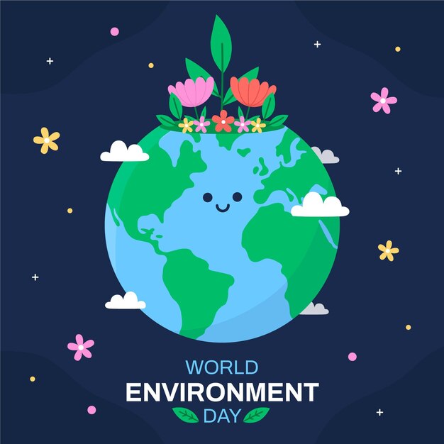 Flat world environment day illustration