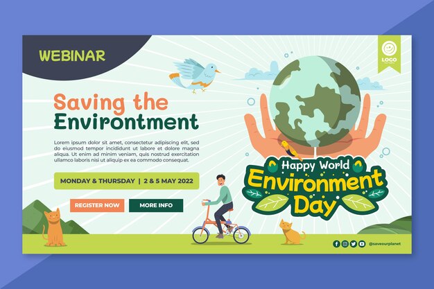 Flat world environment day webinar template