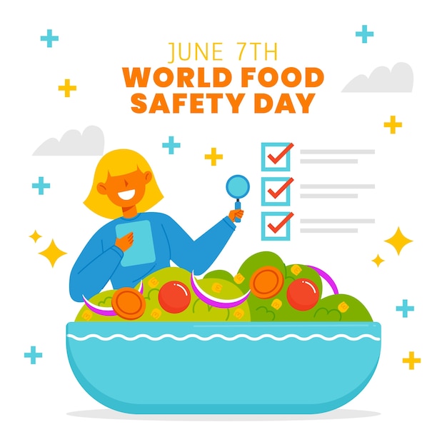 Free Vector flat world food safety day illustration