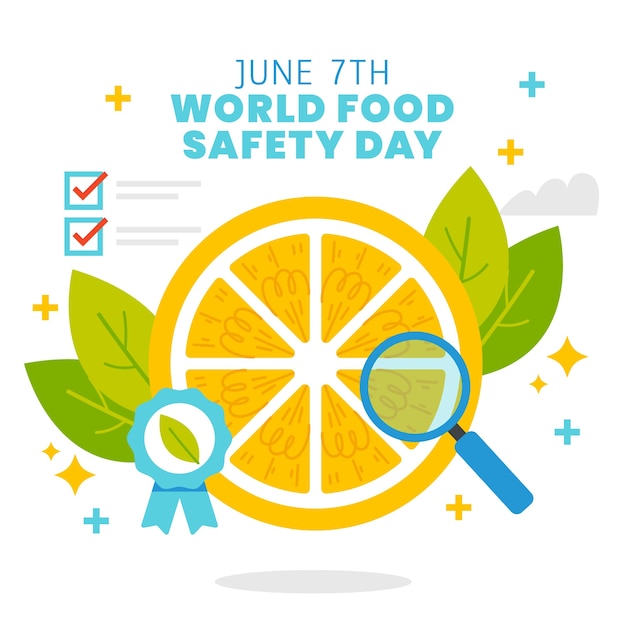 Flat world food safety day illustration