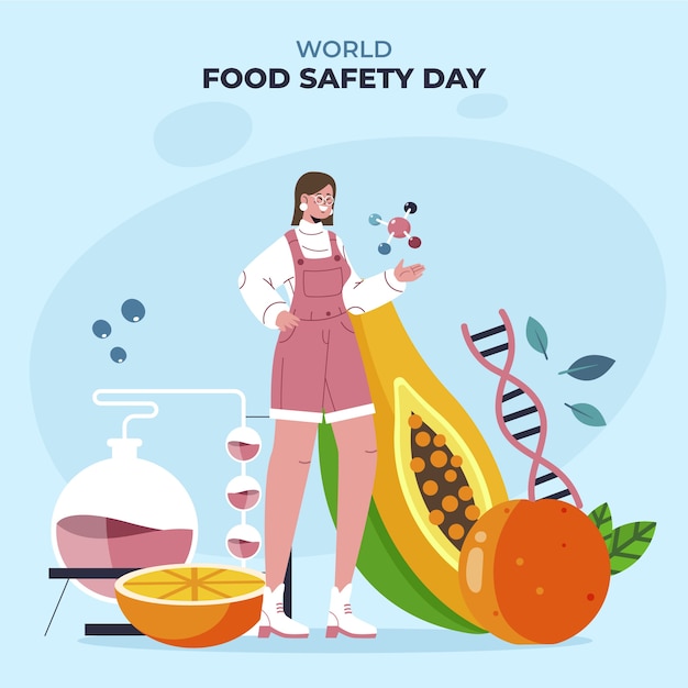 Free Vector flat world food safety day illustration