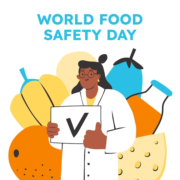 Free Vector flat world food safety day illustration