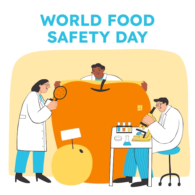 Flat world food safety day illustration