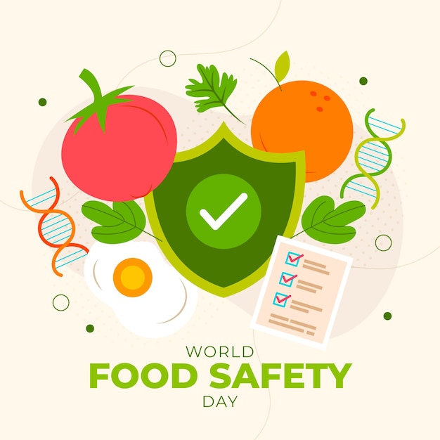 Free Vector flat world food safety day illustration