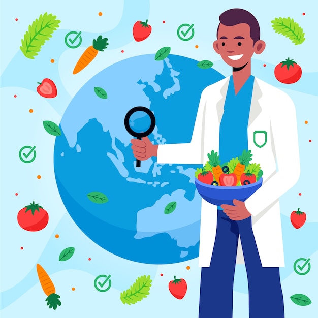 Free Vector flat world food safety day illustration