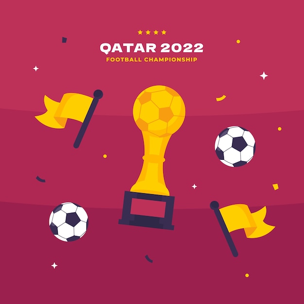 Free Vector flat world footbal championship illustration