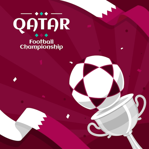 Free Vector flat world football championship illustration