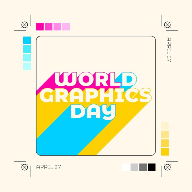 Flat world graphics day illustration