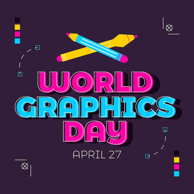 Flat world graphics day illustration