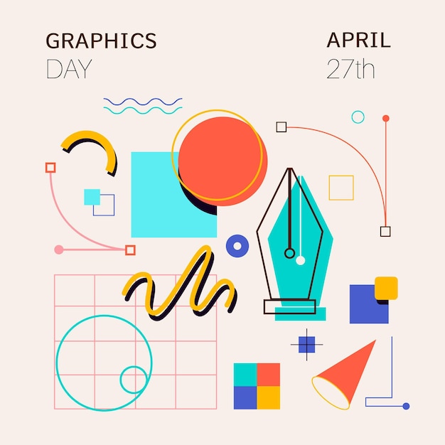 Flat world graphics day illustration