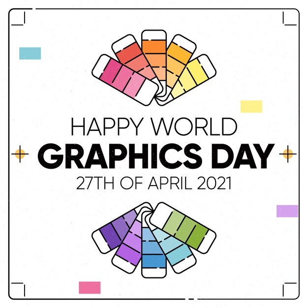 Flat world graphics day illustration