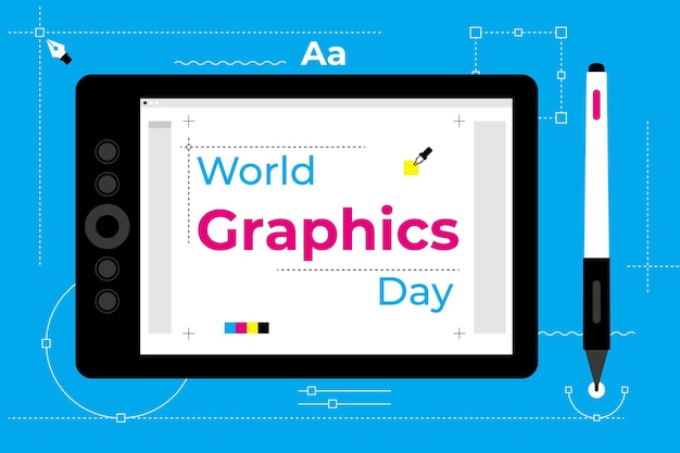 Flat world graphics day illustration