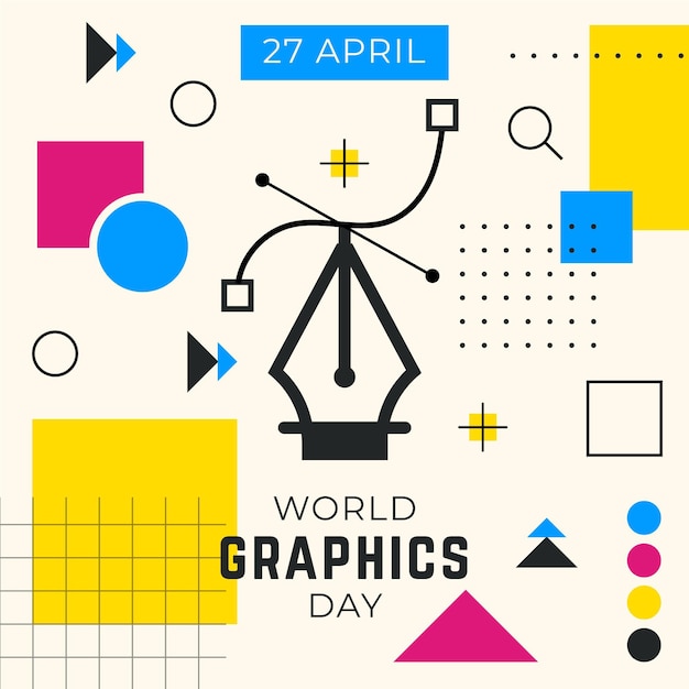 Flat world graphics day illustration