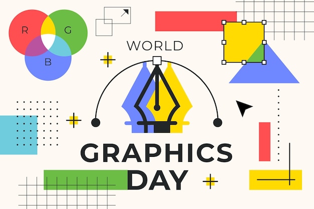 Flat world graphics day illustration