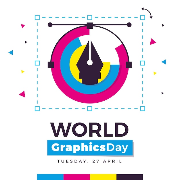 Flat world graphics day illustration